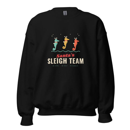 Santa's Sleigh Team Seahorse Reindeer Christmas Sweatshirt