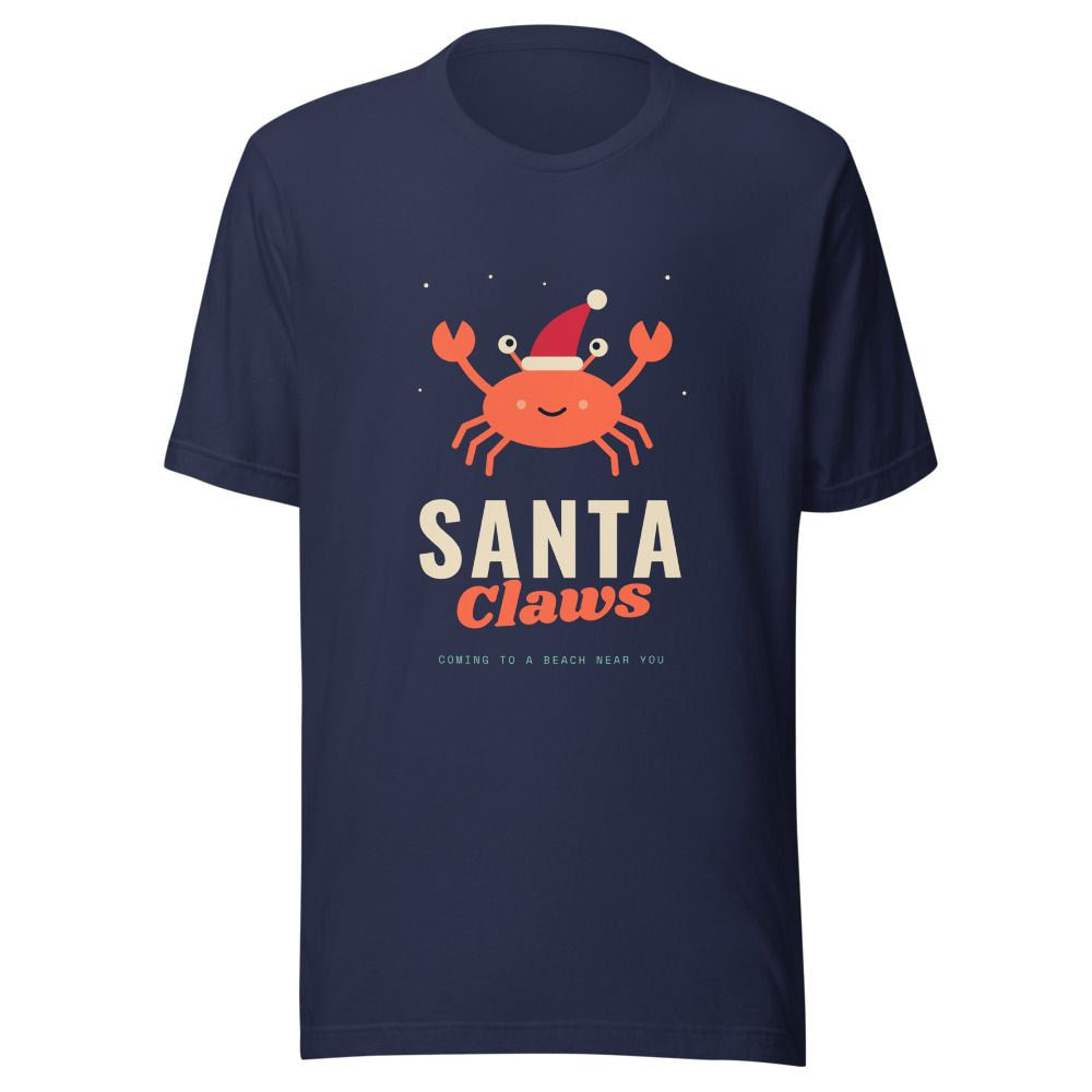 Santa Claws Christmas Crab T-Shirt - Navy