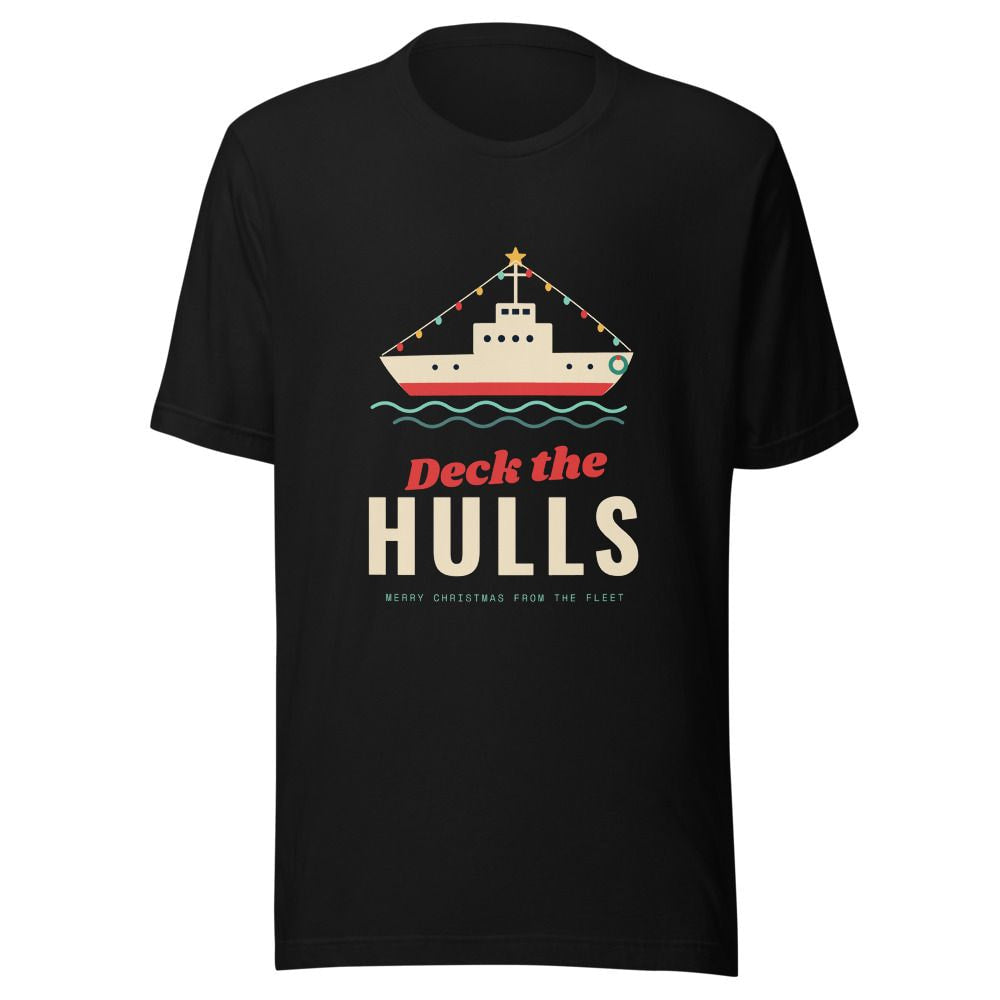 Deck the Hulls Christmas Ship T-Shirt - Black