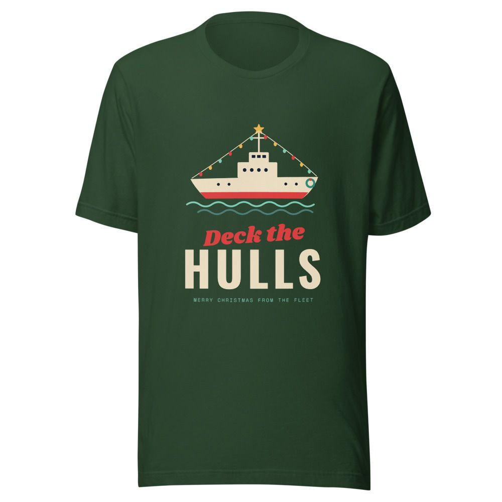Deck the Hulls Christmas Ship T-Shirt - Forest
