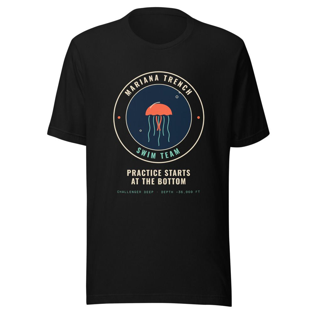 Mariana Trench Swim Team T-Shirt - Black
