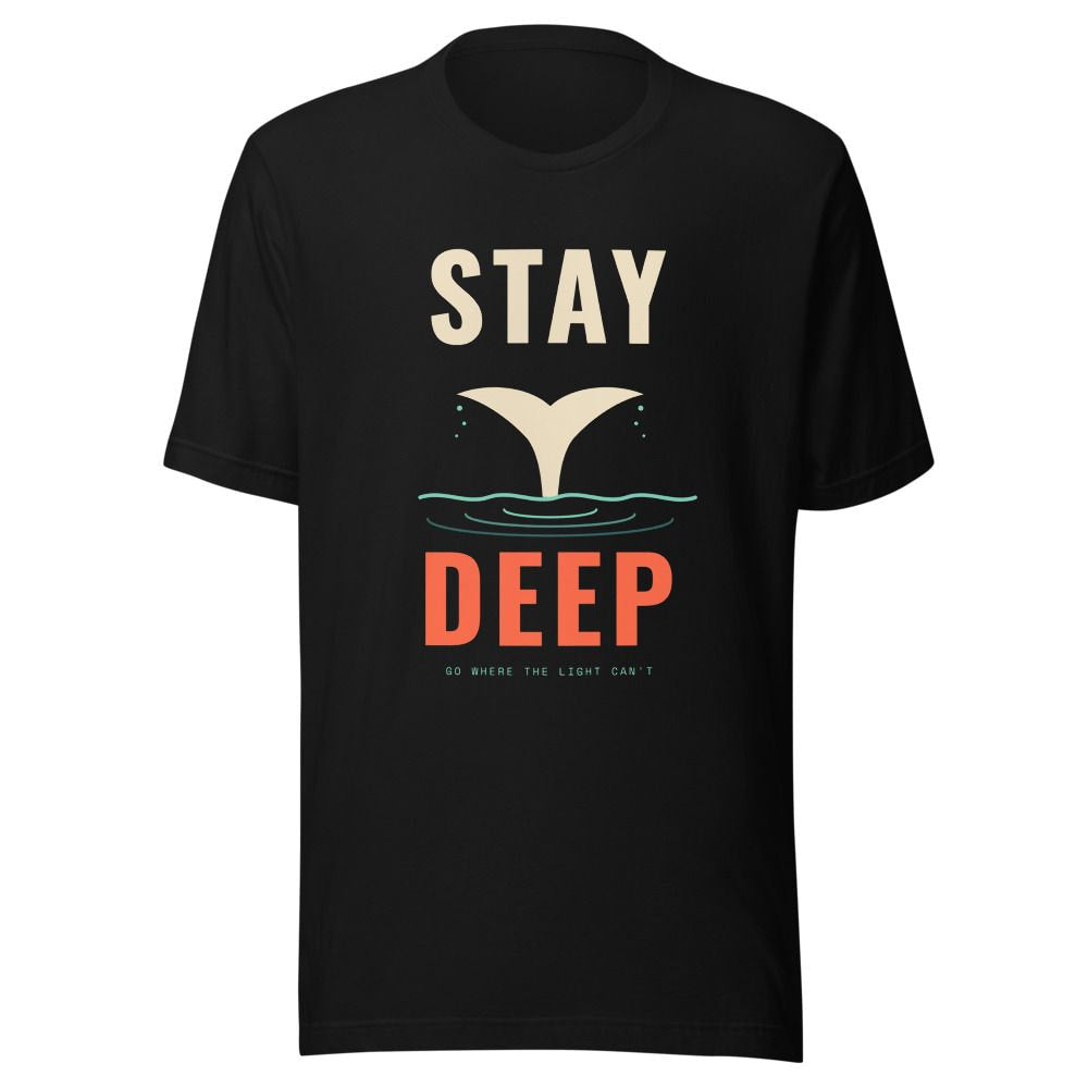 Stay Deep Whale Tail T-Shirt - Black