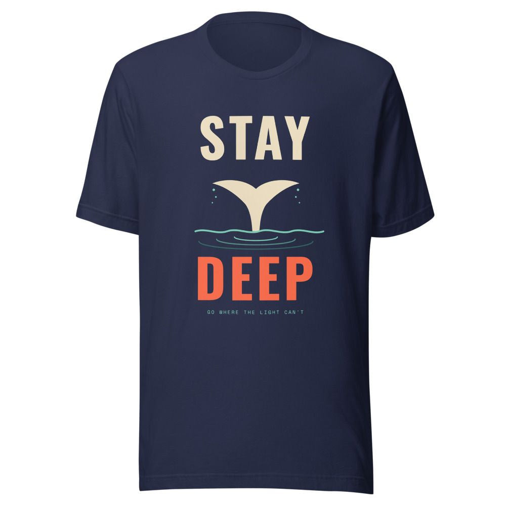 Stay Deep Whale Tail T-Shirt - Navy