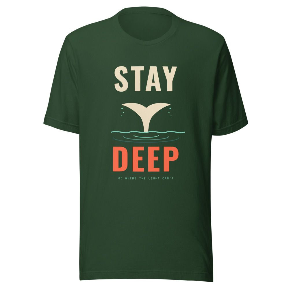 Stay Deep Whale Tail T-Shirt - Forest