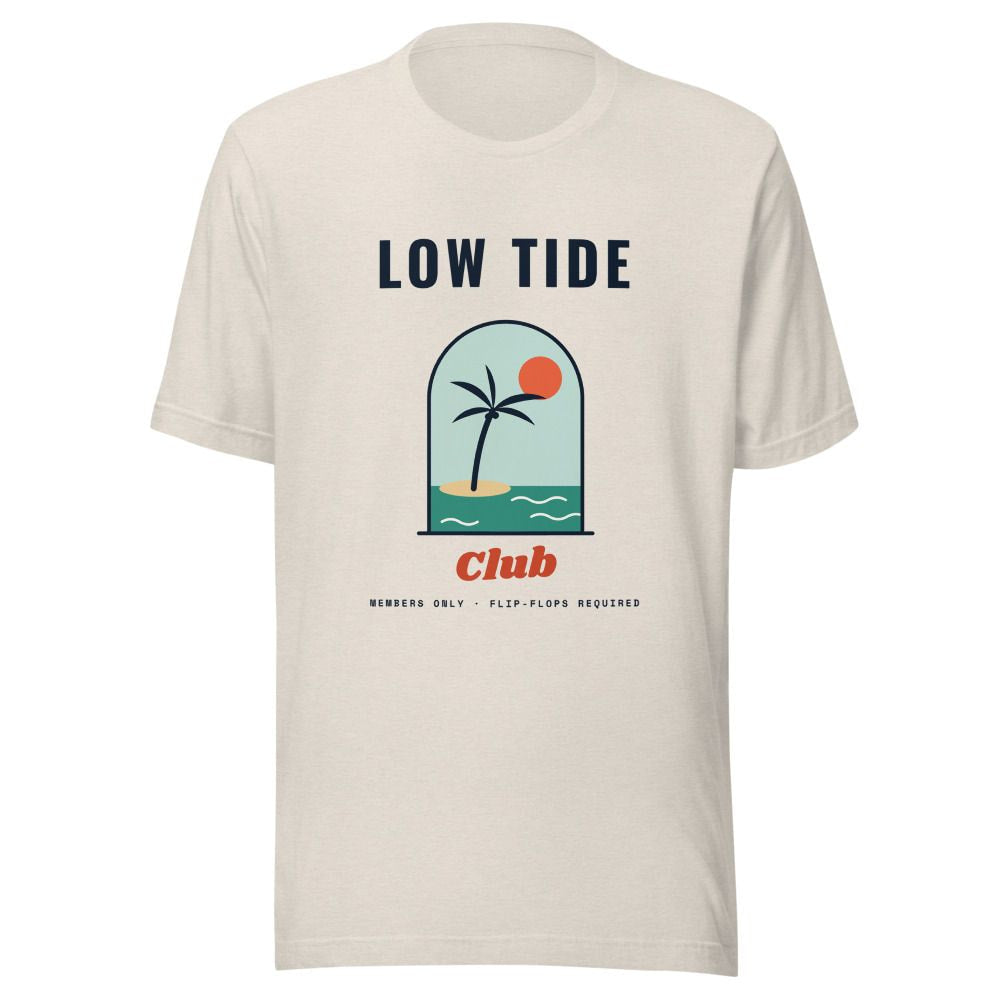 Low Tide Club Palm Tree T-Shirt - Heather Dust