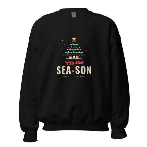 'Tis the Sea-son Christmas Tree Sweatshirt - Black