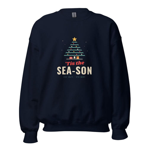 'Tis the Sea-son Christmas Tree Sweatshirt - Navy