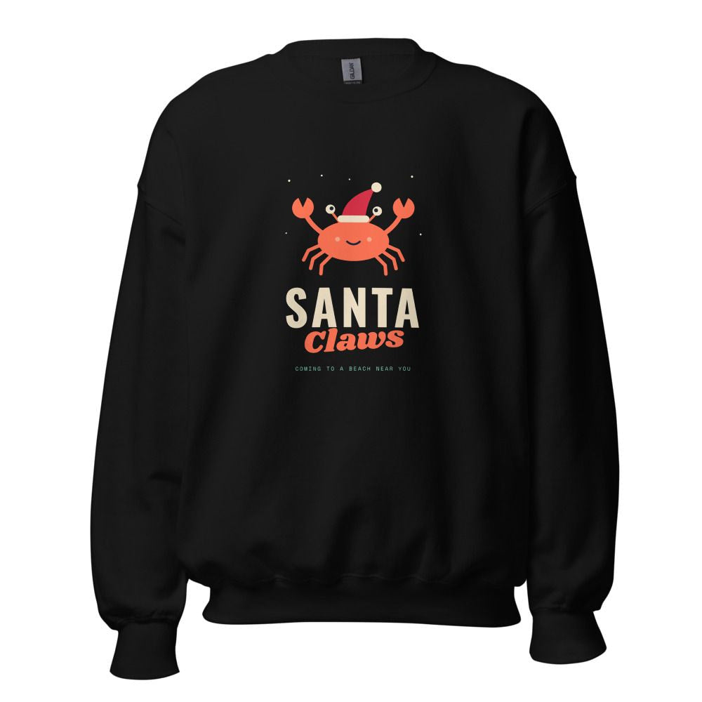 Santa Claws Christmas Crab Sweatshirt - Black