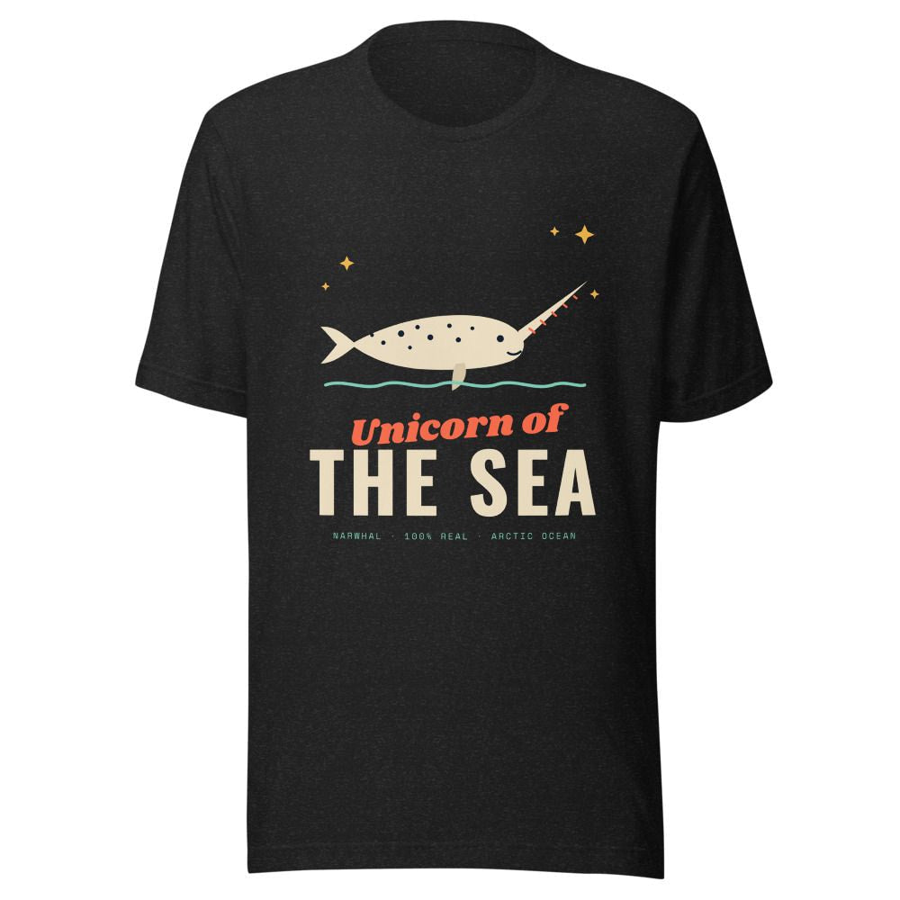 Unicorn of the Sea Narwhal T-Shirt - Black Heather