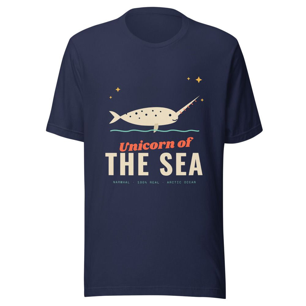 Unicorn of the Sea Narwhal T-Shirt - Navy