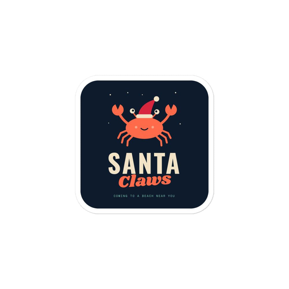 Santa Claws Christmas Crab Sticker