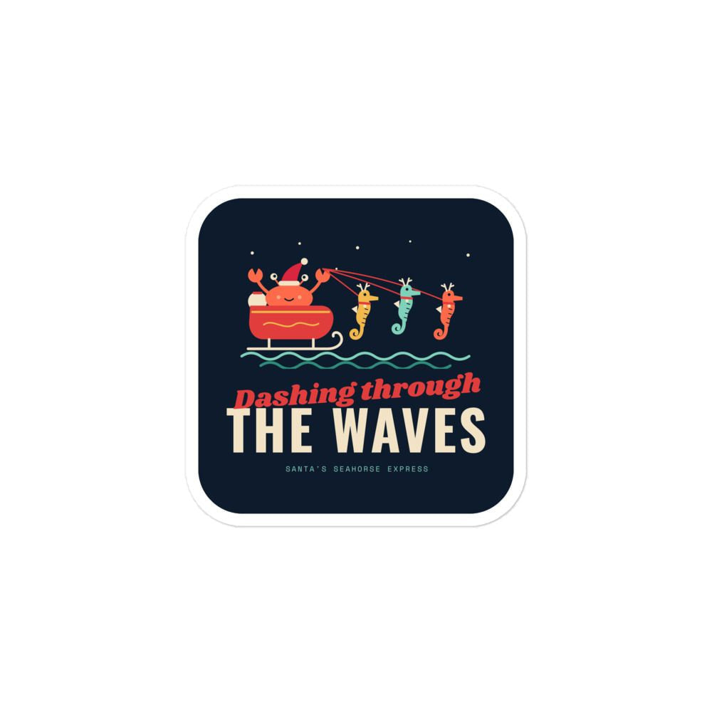 Dashing Through the Waves Christmas Sticker