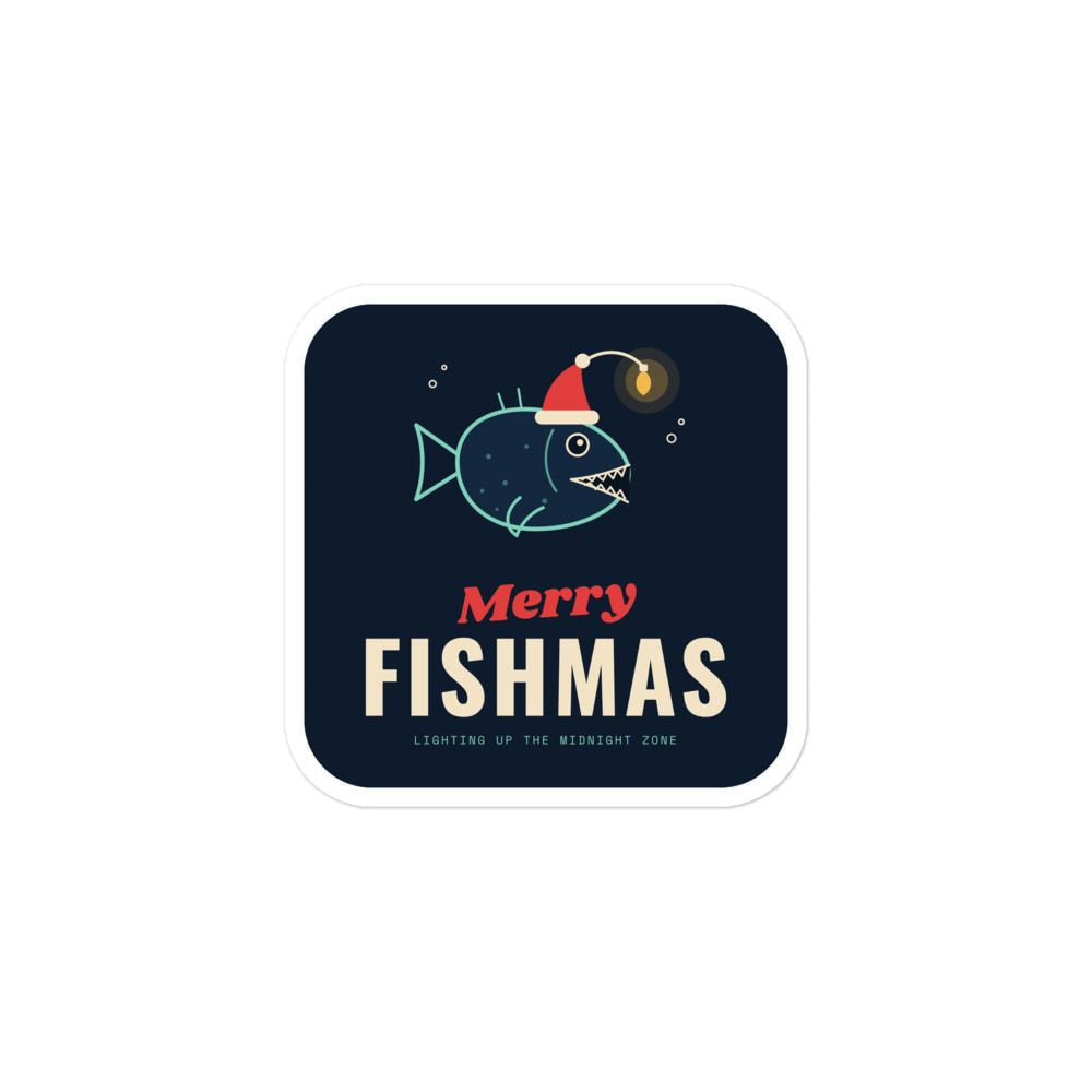 Merry Fishmas Anglerfish Sticker
