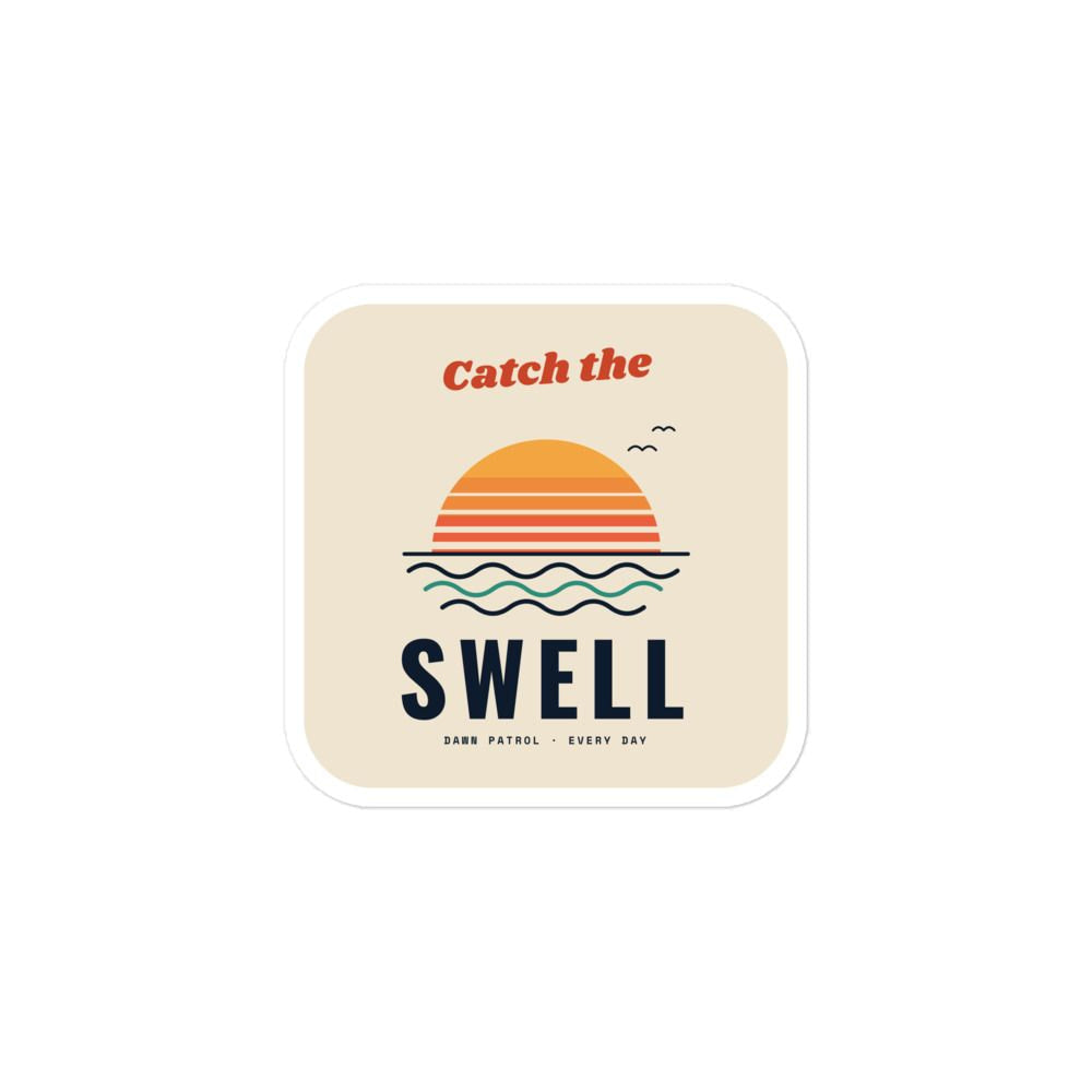 Catch the Swell Retro Sunset Sticker