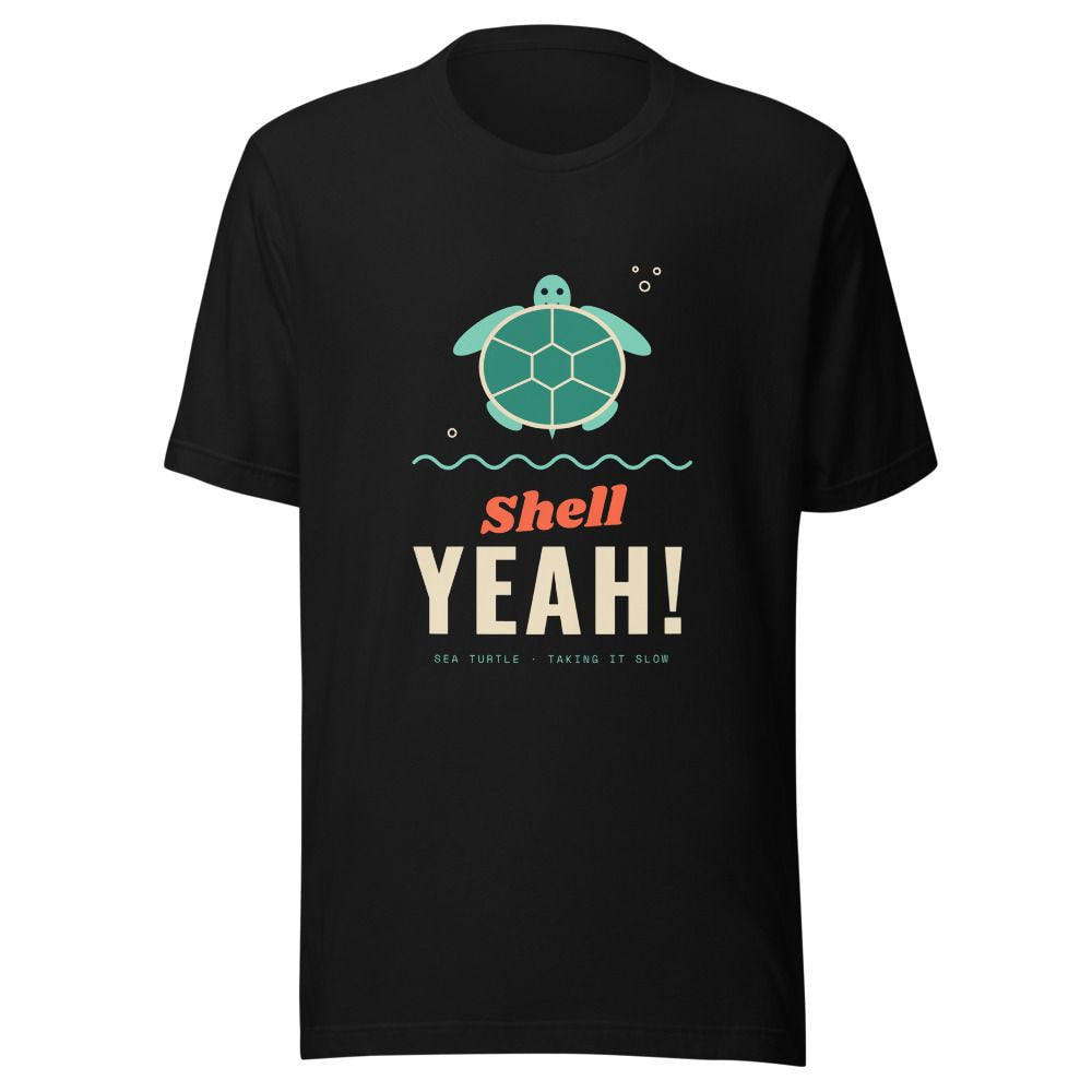 Shell Yeah Sea Turtle T-Shirt - Black