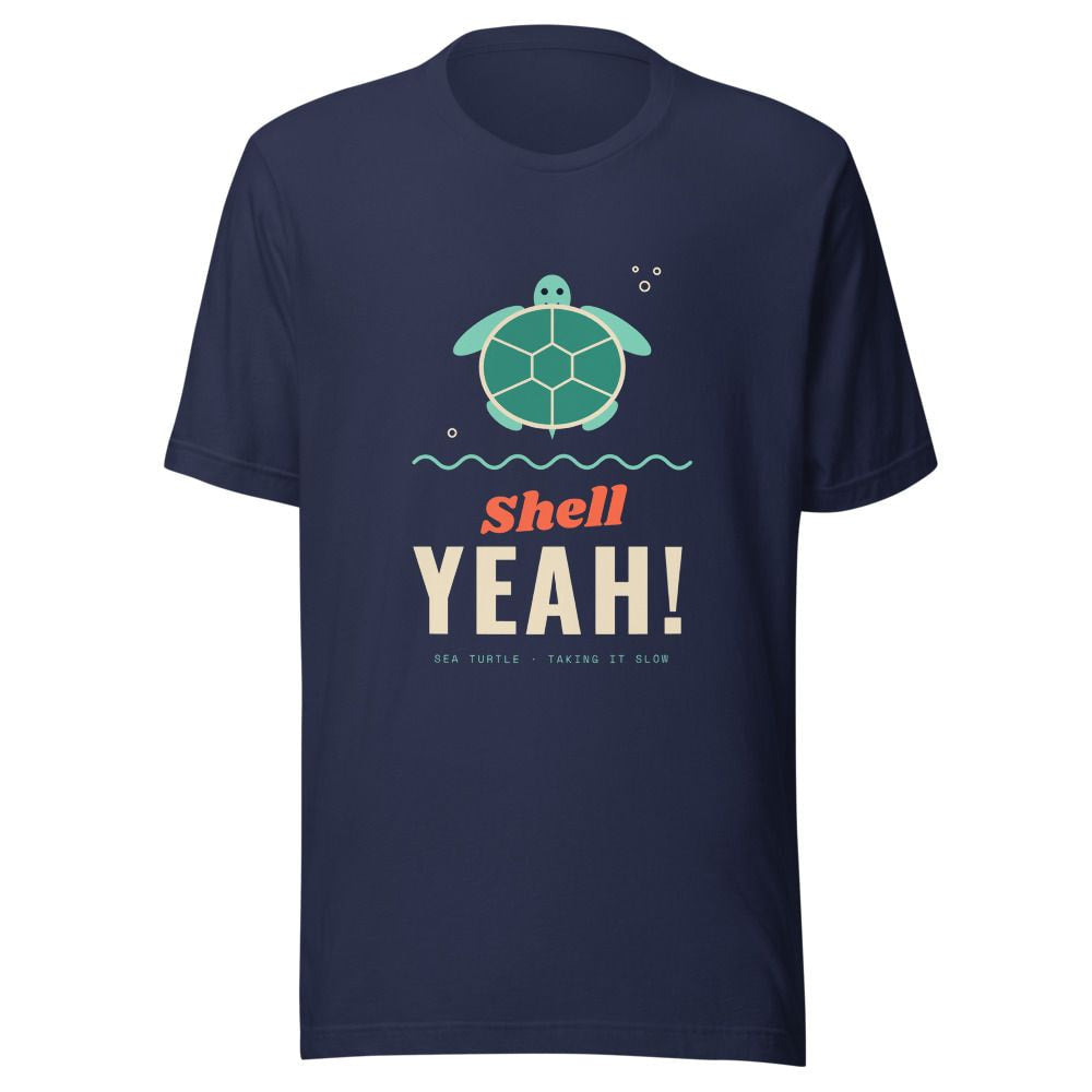 Shell Yeah Sea Turtle T-Shirt - Navy