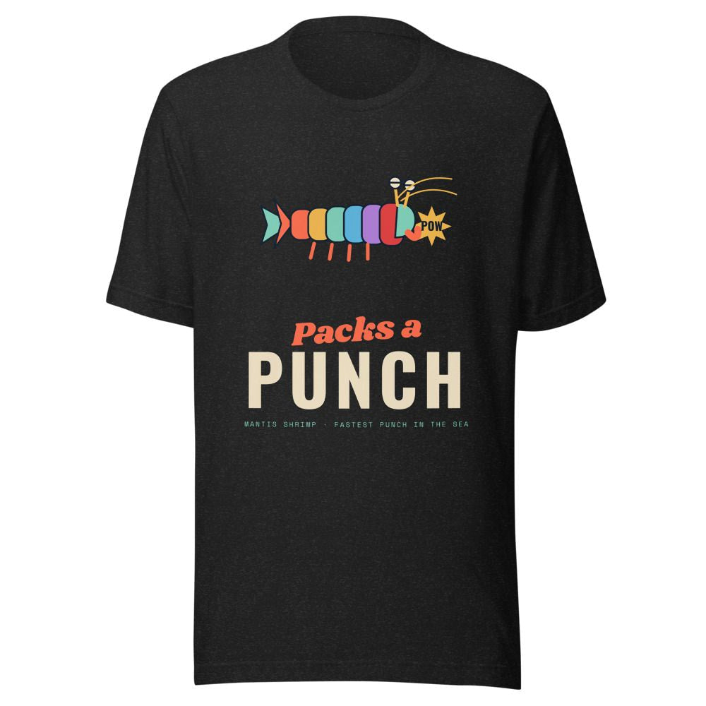 Packs a Punch Mantis Shrimp T-Shirt - Black Heather