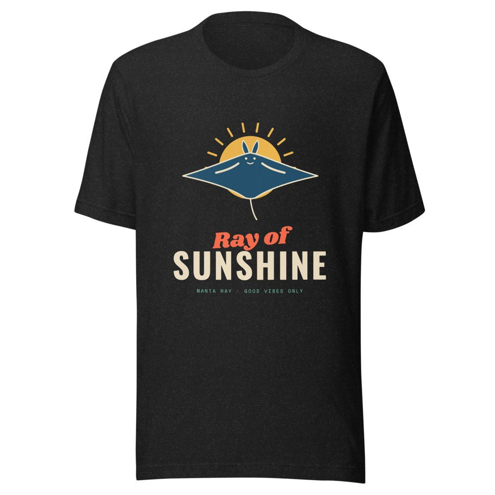 Ray of Sunshine Manta Ray T-Shirt - Black Heather