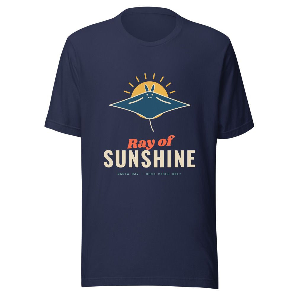 Ray of Sunshine Manta Ray T-Shirt - Navy