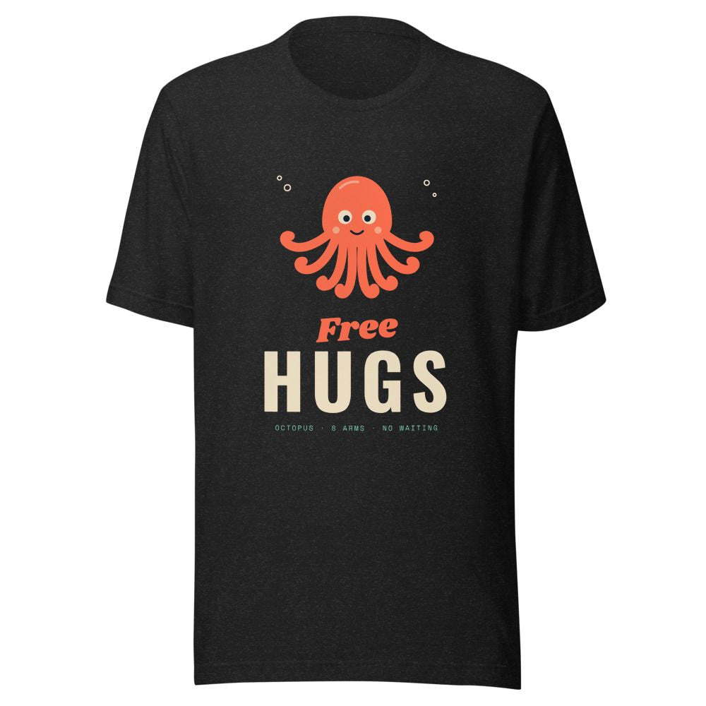 Free Hugs Octopus T-Shirt - Black Heather