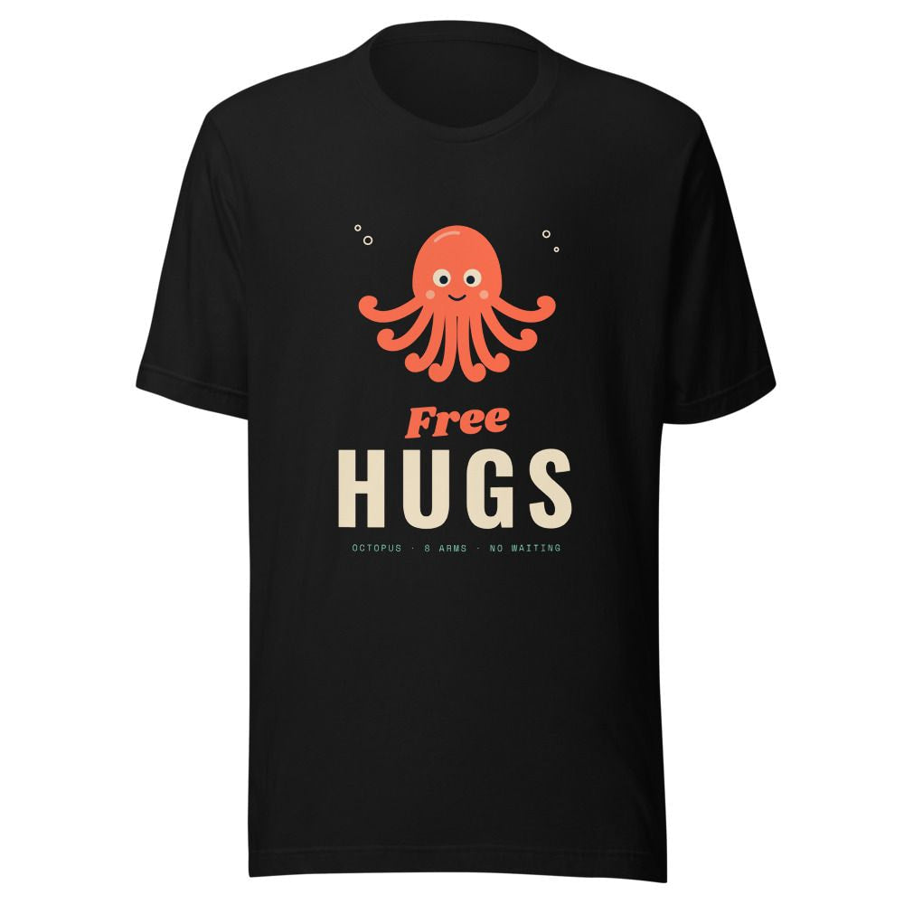 Free Hugs Octopus T-Shirt - Black