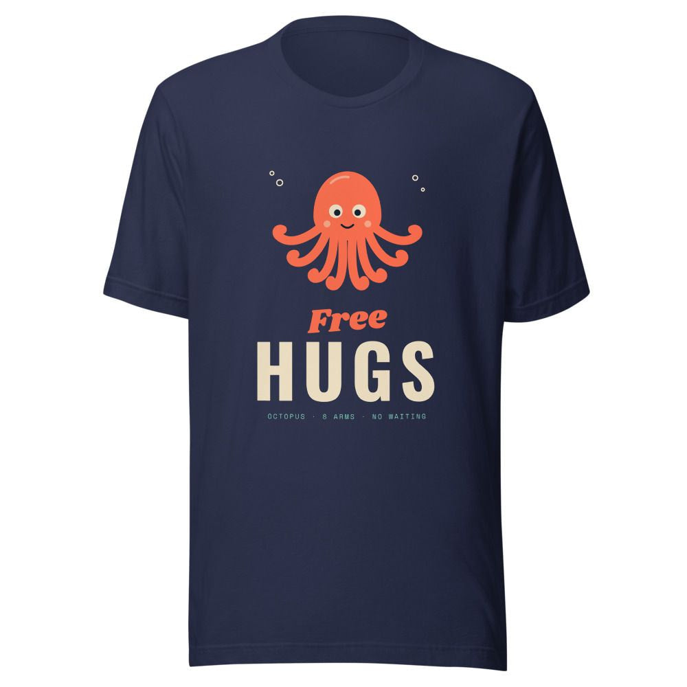 Free Hugs Octopus T-Shirt - Navy