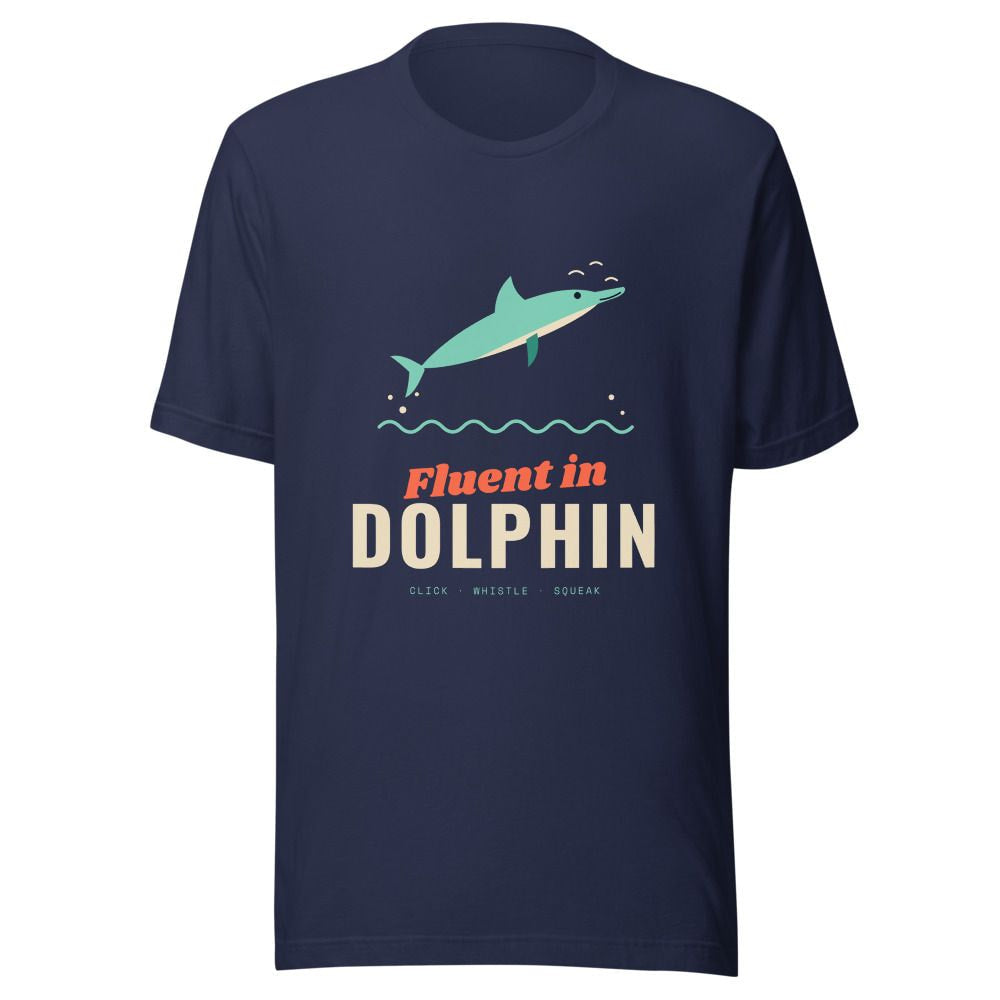 Fluent in Dolphin T-Shirt - Navy