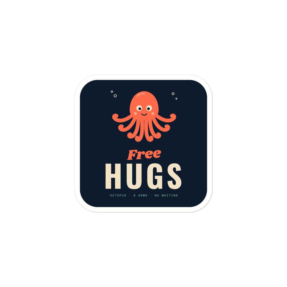 Free Hugs Octopus Sticker