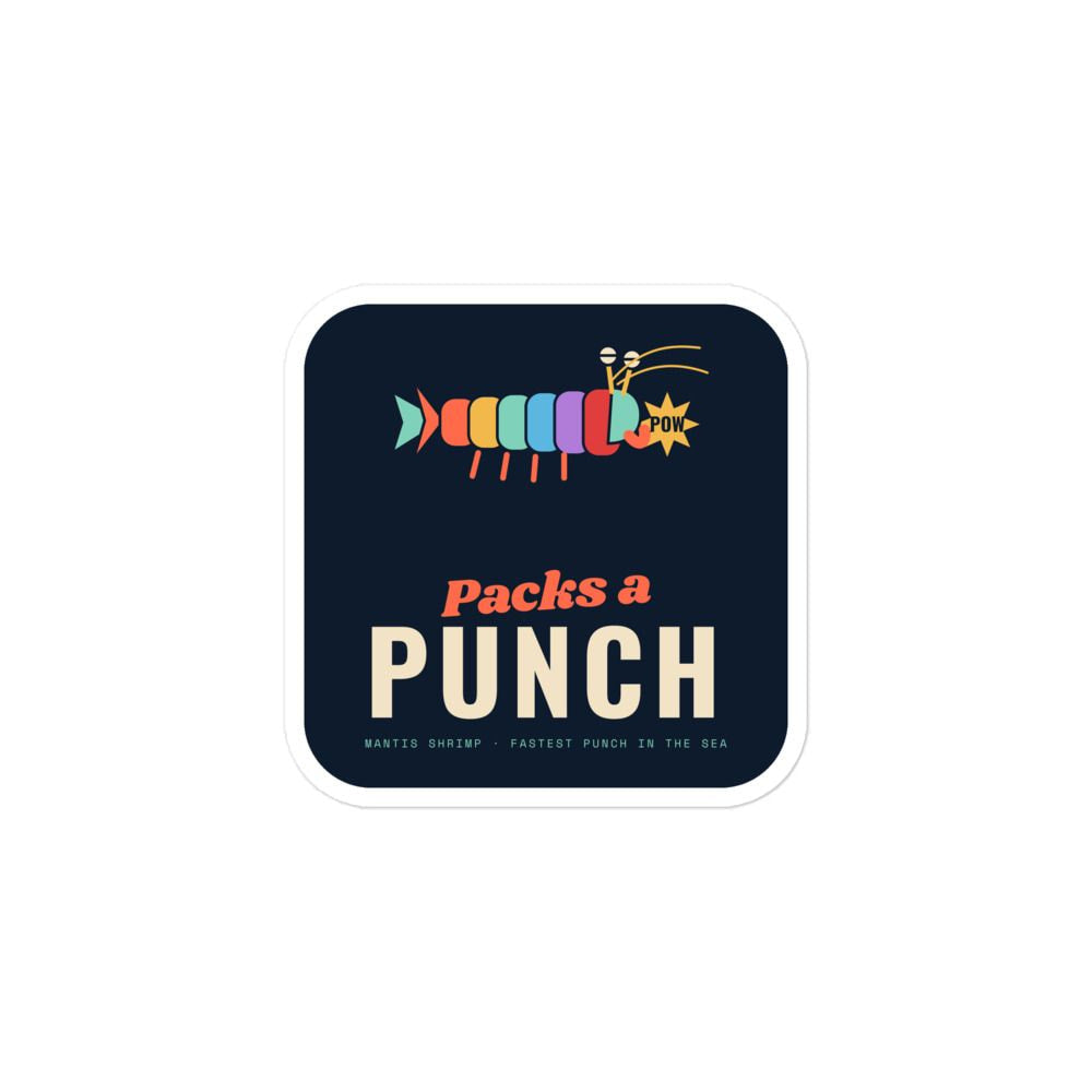Packs a Punch Mantis Shrimp Sticker