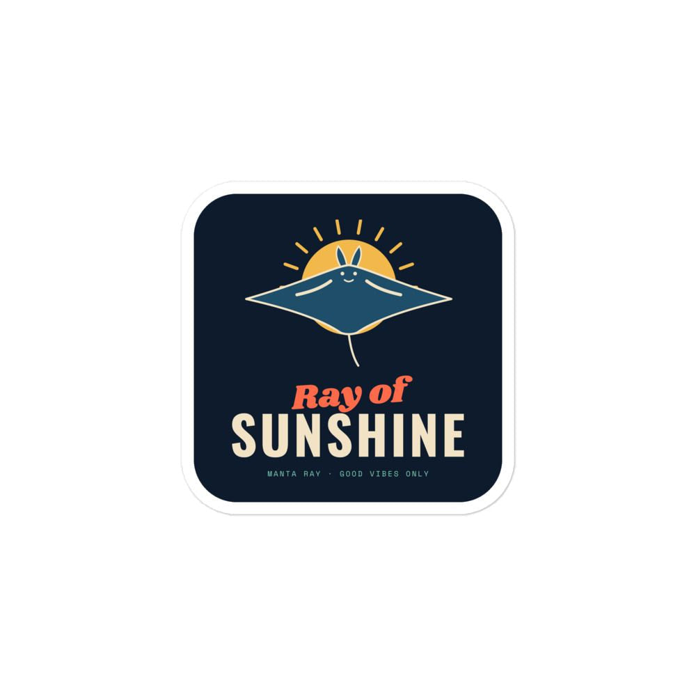 Ray of Sunshine Manta Ray Sticker